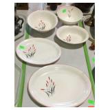 5-pcs Cattail pattern serving dishes - two meat
