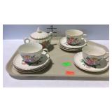 China, 11-pcs W.S. George floral pattern - sugar