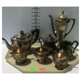 Silver plate - English teapot, quadplate creamer &