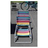 Two Folding Beach Chairs aluminum framed used but