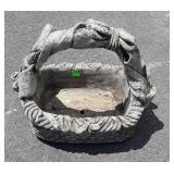 Concrete Gardening decor. Ribbon handled Basket