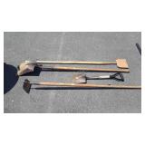 Group lot of shovels and garden tools, snow