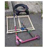 Two Baby stair safety gates, scooter, exercise