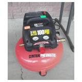 Central Pneumatic 3 gallon oilless 100 psi air