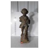 Unique Stone Concrete Gardening Statue. Girl
