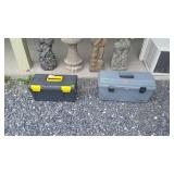 Two plastic tool boxes