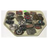 Tray of belt buckles