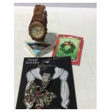 Timex wrist watch and costume jewelry