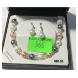 Mother of pearl necklace and earrings set