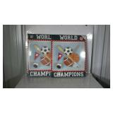 Two sports themed stretched canvas prints, new