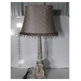 Designers Table Lamp. Cherub metal base with oval