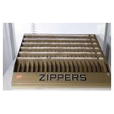 Vintage Zippers metal store Display Sales Rack.