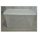Sterilite 58 quart clear tote with lid.