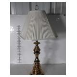 Brass Table Lamp 34" with Pleated Designers shade