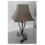Nightstand Lamp. Wrought iron base with fabric