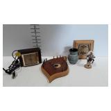Decor- sand art picture, pottery vase, door chimes
