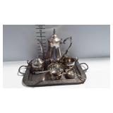 Silver plate coffee service - coffee pot, creamer,