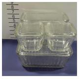 4-pc Clear refrigerator dish set with 4 lids
