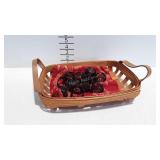 Decor basket with leather handles- dated 2000,