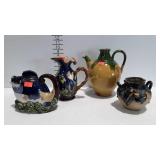 Decor pottery - 2 pitchers, teapot, and planter