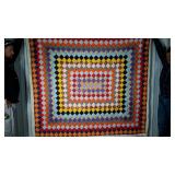 Quilt, reversible, fancy machine stitching,