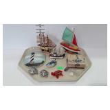 Shore decor- sailboats, lighthouse coasters & wall