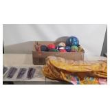 Outdoor lot, includes pool floats and sports