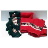 Christmas towels- 4 bath, 3 hand, and 3 finger tip