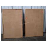 Two Cork Bulletin boards oak framed 24x36"