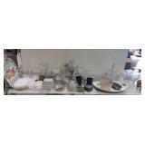 Large group lot of glassware, glasses, plates,