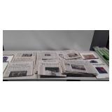 Group of Washington post news papers, books on