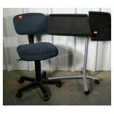 Two pieces. Task chair and adjustable bedside