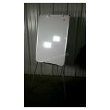 Portable whiteboard easel. Board is 24"×36" and