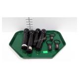 Security patrol items - 3 Mag-Lite flash lights, &