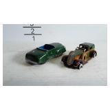 2 Vintage small toy cars - 1 Aluminum Silk-Toys, &