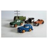 5 Vintage small toy cars & trucks- 1 Auburn Rubber