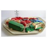 Vintage plastic cars & trucks tray lot - Hubbley,