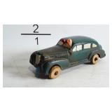 Vintage small toy rubber car by Arcor, painted and