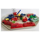Vintage plastic toy cars & trucks tray lot - Ideal