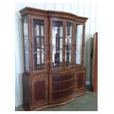 Lovely China Cabinet. Walnut with inlay design,