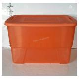 78 quart orange tote with lid.