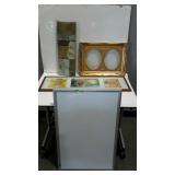 Group lot: framed white board and assorted wall