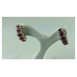 14k gold, diamond, and ruby earrings