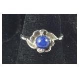 Sterling silver ring with star sapphire size 5