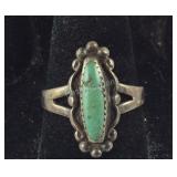 Sterling silver and turquoise (is cracked) ring