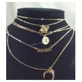 Multi layered goldtone necklace 16in
