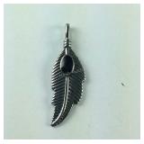 Feather pendant stainless steel