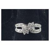 silvertone size 9 CZ ring