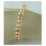 Freshwater pearl stretch bracelet stainless steel