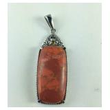 Orange mojave turquoise pendant 19.60ctw